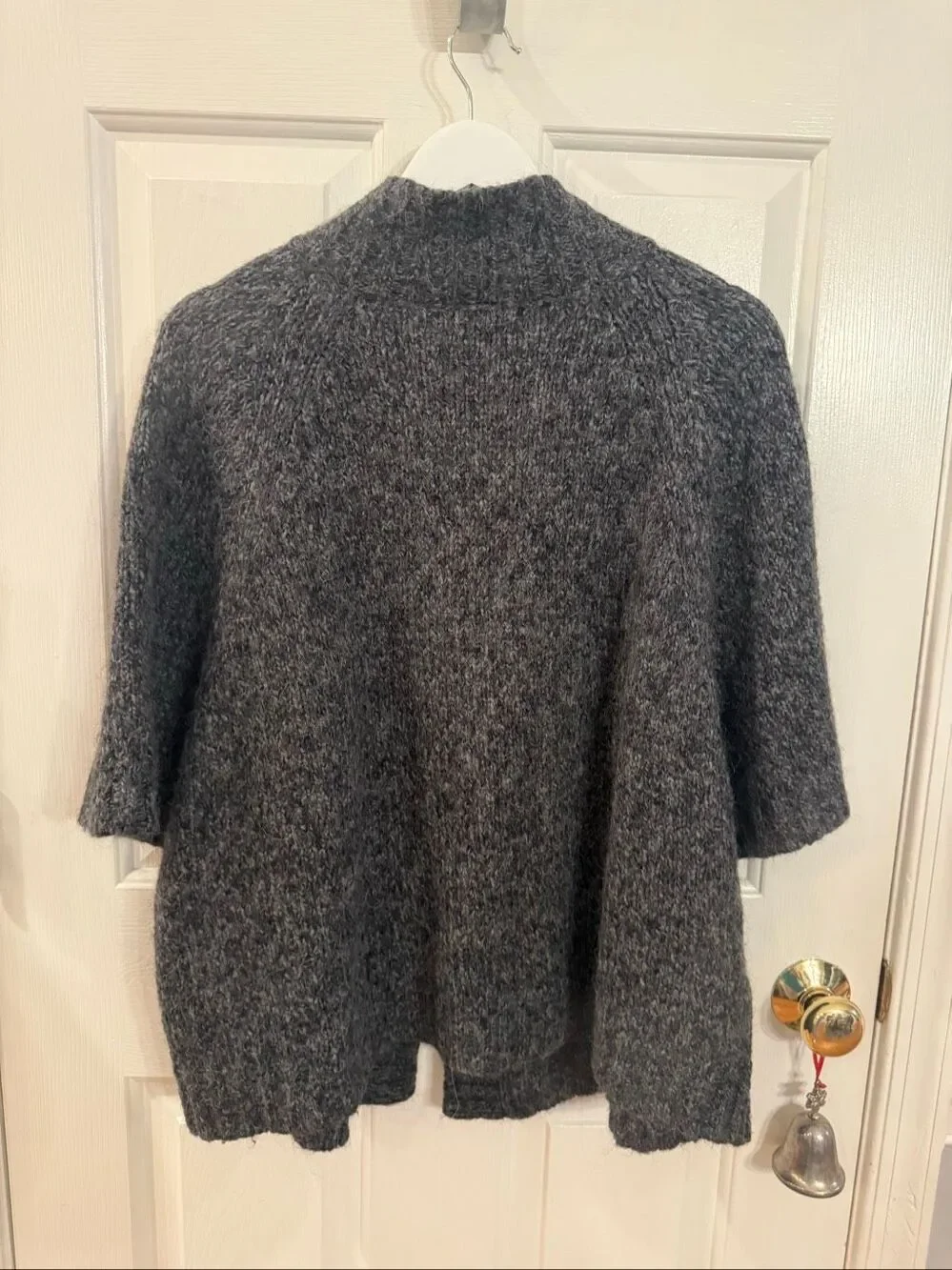Sarah Spencer Gray Alpaca Blend Soft Drop Sleeve Cardigan Sweater sz 2X EUC